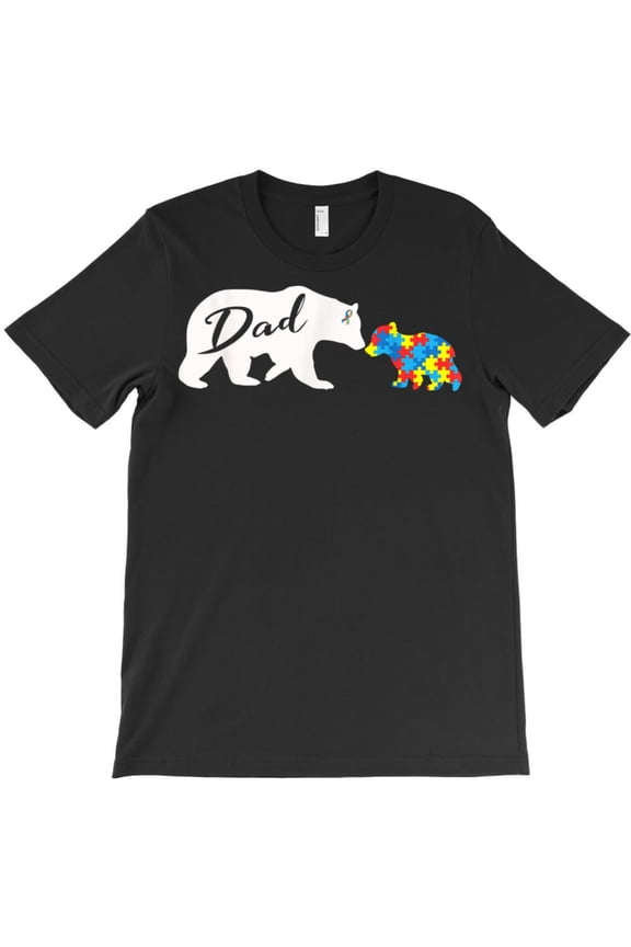 Dad Bear Funny Autistic Autism Awareness Christmas Father's Day Graphic T-Shirt G3185, Up to 5XL