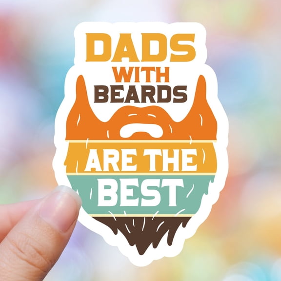 Dad Beards Cool Him Dad Coffee Sticker