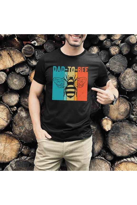 Dad to Bee Shirt | Best Dad Shirt | Papa Shirt| Father's Day Gift | Gift For Father | Dad Gift| Short Sleeve Tee Father's Day Shirt| (Colors:Black; Sizes:3XL;)