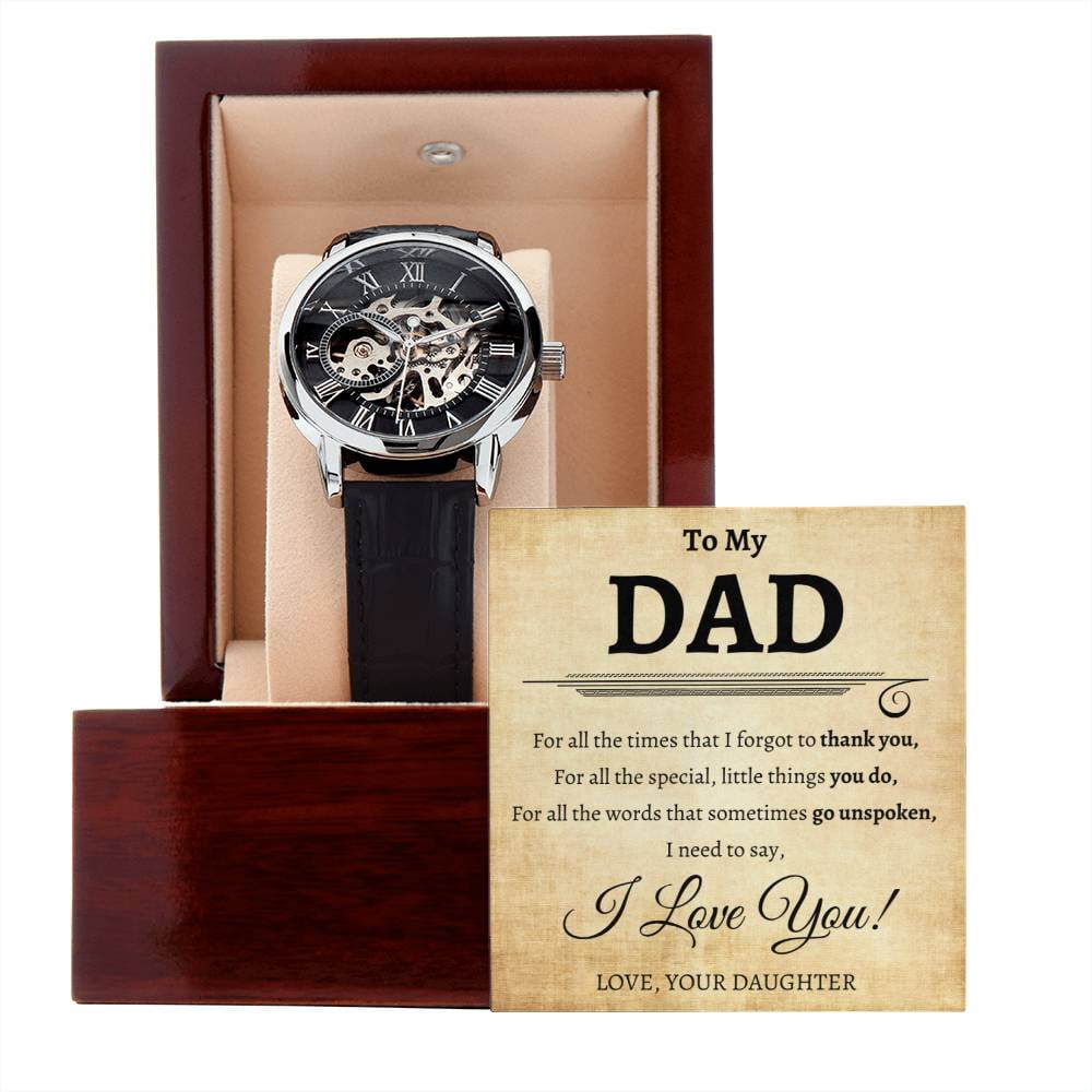 To My Dad, Best Fathers Day Gift for Dad, Dad Openwork Watch, Luxury ...