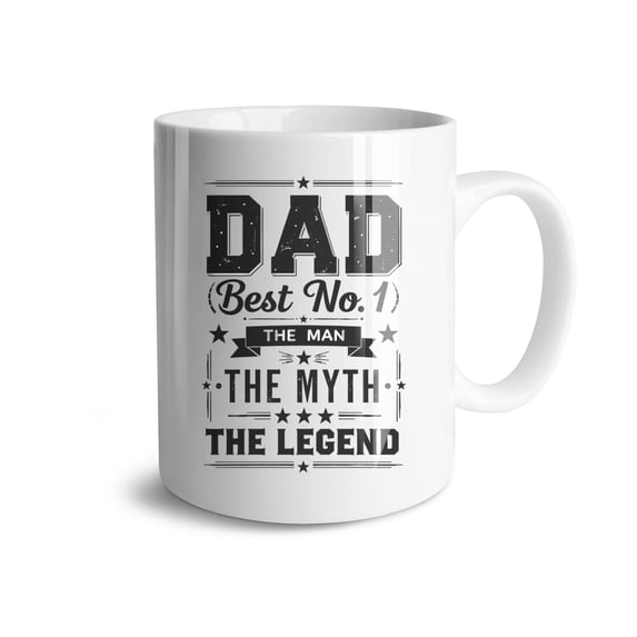 Dad Best No1 the Man the Myth the Legend Coffee Mugs 15 OZ Sublimation Mugs,Double-sided Printing Ceramic Cups Ceramic Mugs for Coffee,Tea,Hot Cocoa