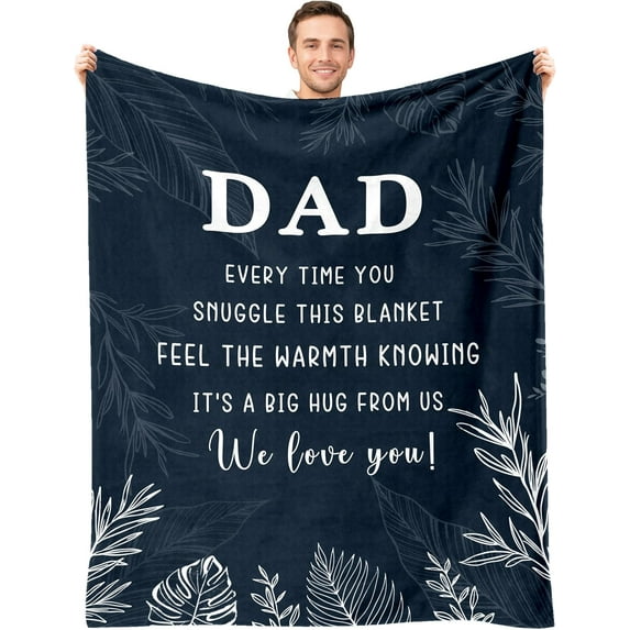 Dad Birthday Gift, Dad Gifts from Daughter Son, Best Dad Ever Gifts, Gifts for Dad Blanket for Fathers Day Thanksgiving Christmas 50"X60"