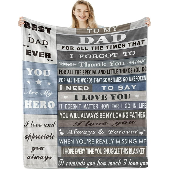 Dad Birthday Gift, Happy Birthday Dad, Dad Gifts for Birthday, Dad Birthday Gifts from Daughter/Son/Kids, Dads Birthday Gifts Ideas, Best Dad Ever Gifts, Cool Birthday Gifts for Dad Blanket
