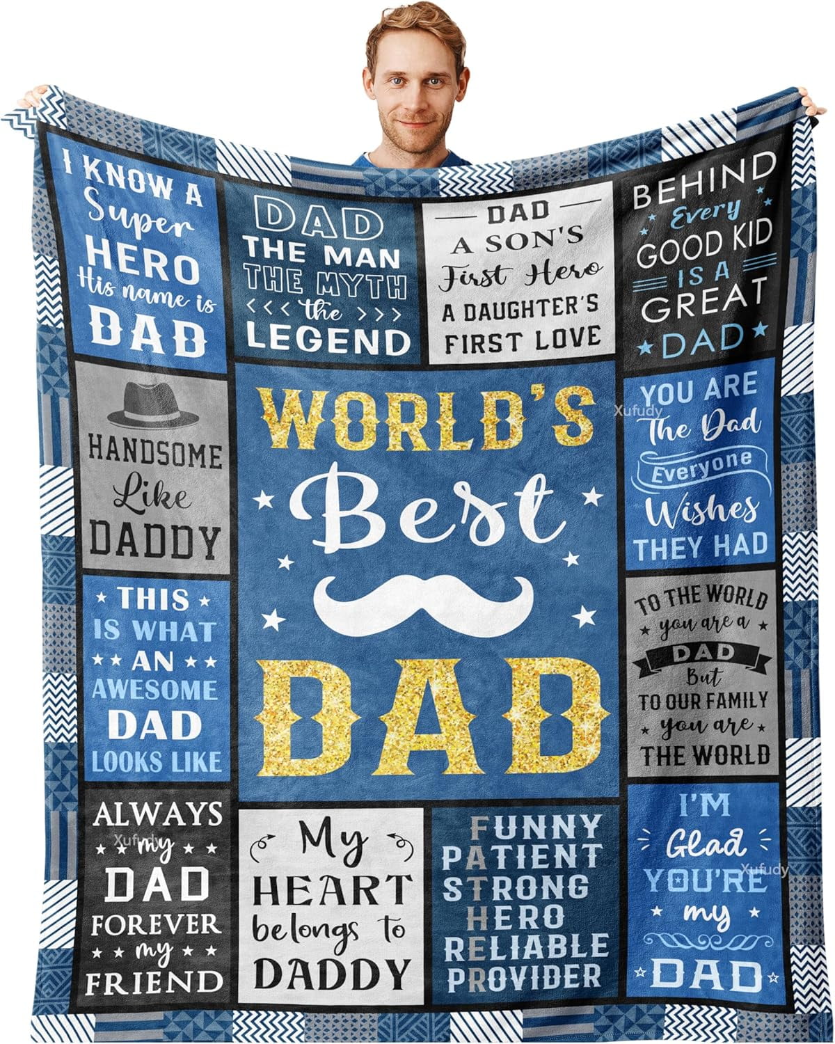 Dad Birthday Gift from Daughter/Son, Gifts for Dad Blanket, Gifts for Father's Day, Christmas, Retired, Thanksgiving