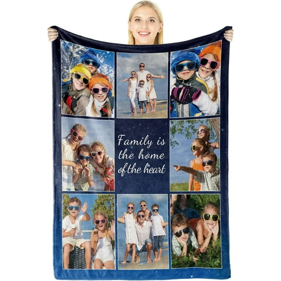 Dad Birthday Gifts, Personalized Blanket with Photo and Text, Personalized Gifts for Father's Day, Valentine's Day Gifts for Dad, Father Birthday Gifts, Daddy Gifts