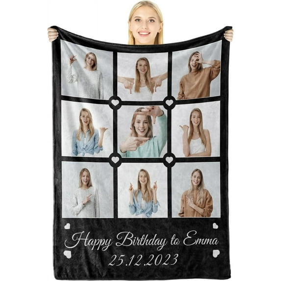 Dad Birthday Gifts, Personalized Blanket with Photo and Text, Personalized Gifts for Father's Day, Valentine's Day Gifts for Dad, Father Birthday Gifts, Daddy Gifts