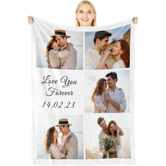 Dad Birthday Gifts, Personalized Blanket with Photo and Text, Personalized Gifts for Father's Day, Valentine's Day Gifts for Dad, Father Birthday Gifts, Daddy Gifts