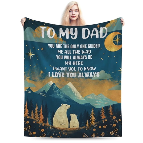Dad Blanket, Dad Birthday Gifts from Cozy Blanket for Fathers 50x40