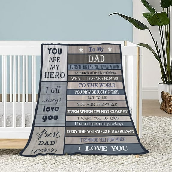to My Dad Blanket Fathers Day Blanket from Daughter Son Dad Birthday Blanket Best Dad Ever I Love You Letter to Dad Blanket Soft Couch Bed Small Throw Blanket 30x40