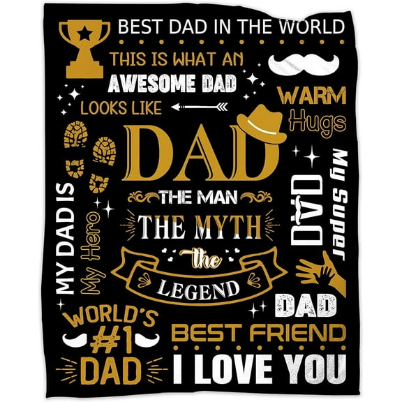 Dad Blanket Gift - Father Blanket Gift to My Dad, Father''s Day Blanket Gift, Dad Throw Blanket 50"x60" Gifts for Father Birthday Christmas Thanksgiving Day