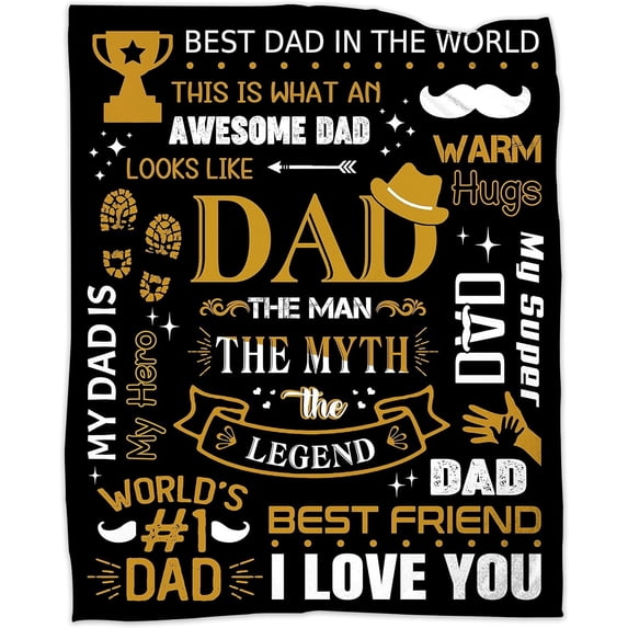 Dad Blanket Gift - Father Blanket Gift to My Dad, Father''s Day Blanket Gift, Dad Throw Blanket 50"x60" Gifts for Father Birthday Christmas Thanksgiving Day