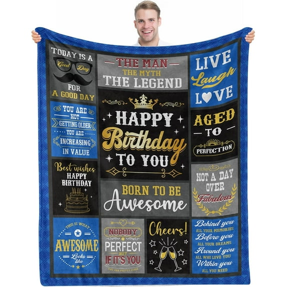 Dad Blanket for Gifts, Best Dad Ever Gifts, Ultra Soft Throw Blanket, Fluffy Blanket Gifts on Christmas, Thanksgiving, Fuzzy Blanket for Couch, Bed, Indoor, Outdoor, Men Birthday