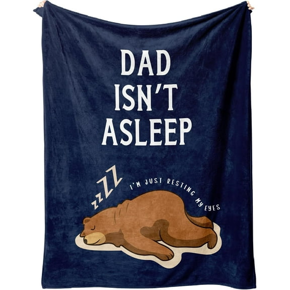 Dad Blanket Gifts for Dad Funny Christmas Birthday Gifts for Dads Dads Birthday Gifts from Daughter Son Blue Flannel Throw Daddy Blanket 50" x 60" Inches
