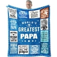 thumbnail image 1 of Dad Blanket Gifts for Dad on Fathers Day from Daughter or Son - 50" X 60" World's Greatest Dad Blanket - Christmas Birthday Present for Father New Dad Gifts Ideas, 1 of 5