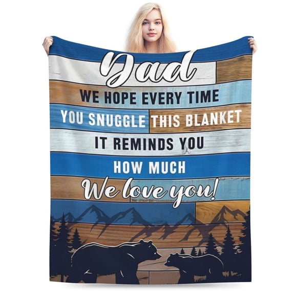 Dad Blanket, Gifts for Dad on Fathers Day, Birthday, Father Gifts from Daughter Son, We Love You Soft Throw Blankets 50x40