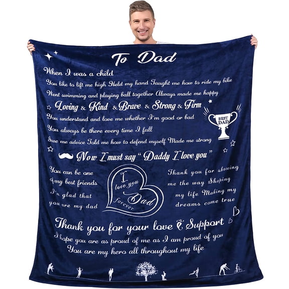 Dad Blanket for Father's Day Birthday Gifts from Daughter or Son, 30x40in Fleece Blanket