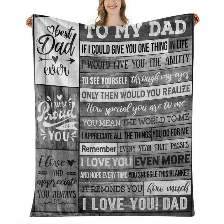 Dad Blankets Gifts for Dad Letter Warm Soft Throw Blanket for Dad Best Dad Ever Blanket Dad Birthday Gifts Dad Gifts for Birthday Fathers Day