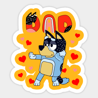 Dad Bluey Happy Father'S Day Sticker Bluey Stickers For Kids, Bluey ...