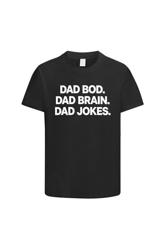 Dad Bod Dad Brain Dad Jokes Funny Shirts, Gifts for Dad, Humor Novelty Sarcastic Graphic Dad Shirt Gift Idea for Fathers Day, Birthday, Christmas, Dad Bod Shirts for Papa, Size S