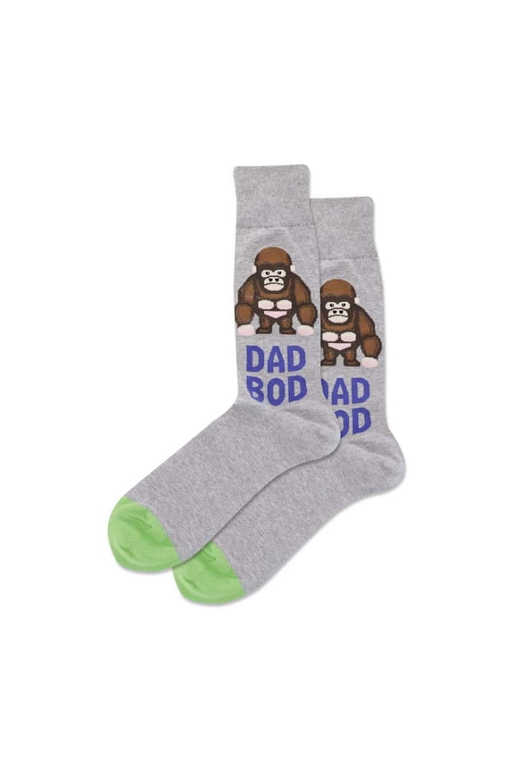 Dad Bod Grey Heather Mens Crew Socks