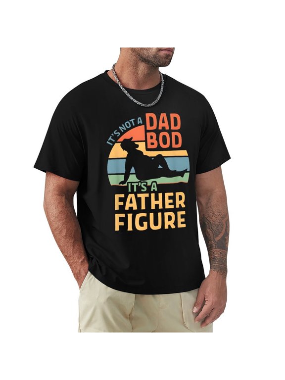 Dad Bod Men's HD Print Classic Short Sleeve T-Shirts Black 2XL