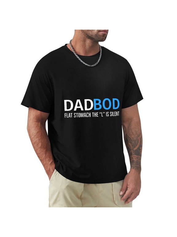 Dad Bod Men's HD Print Classic Short Sleeve T-Shirts Black M