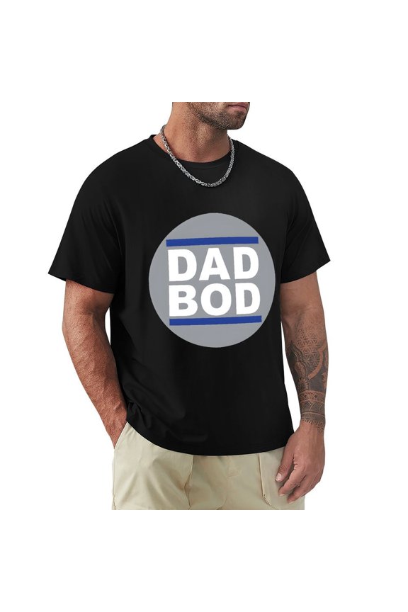 Dad Bod Men's HD Print Classic Short Sleeve T-Shirts Black M
