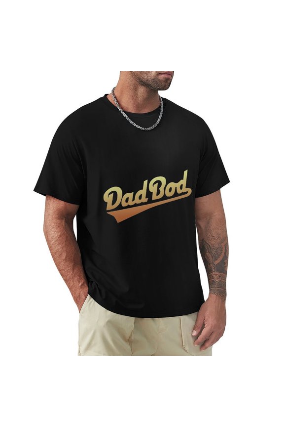 Dad Bod Men's HD Print Classic Short Sleeve T-Shirts Black S