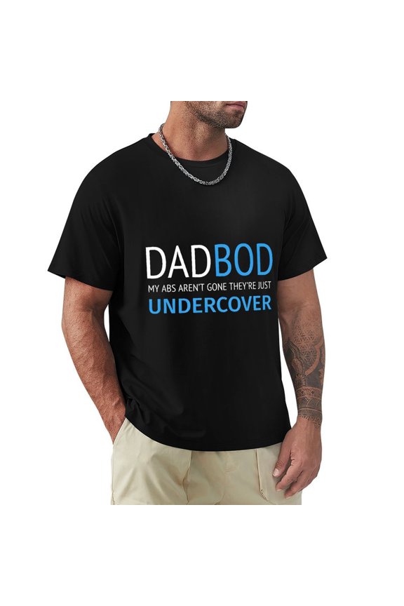 Dad Bod Men's HD Print Classic Short Sleeve T-Shirts Black S