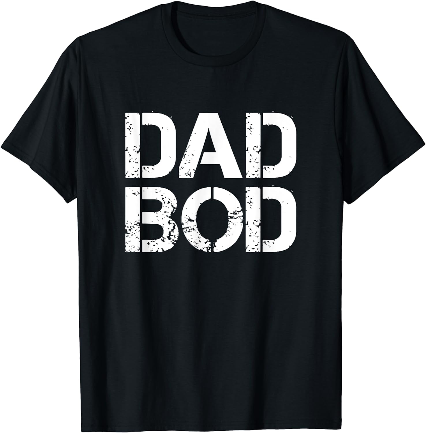 Dad Bod Rough Strong 90s White Stencil Text T-shirt - Walmart.com