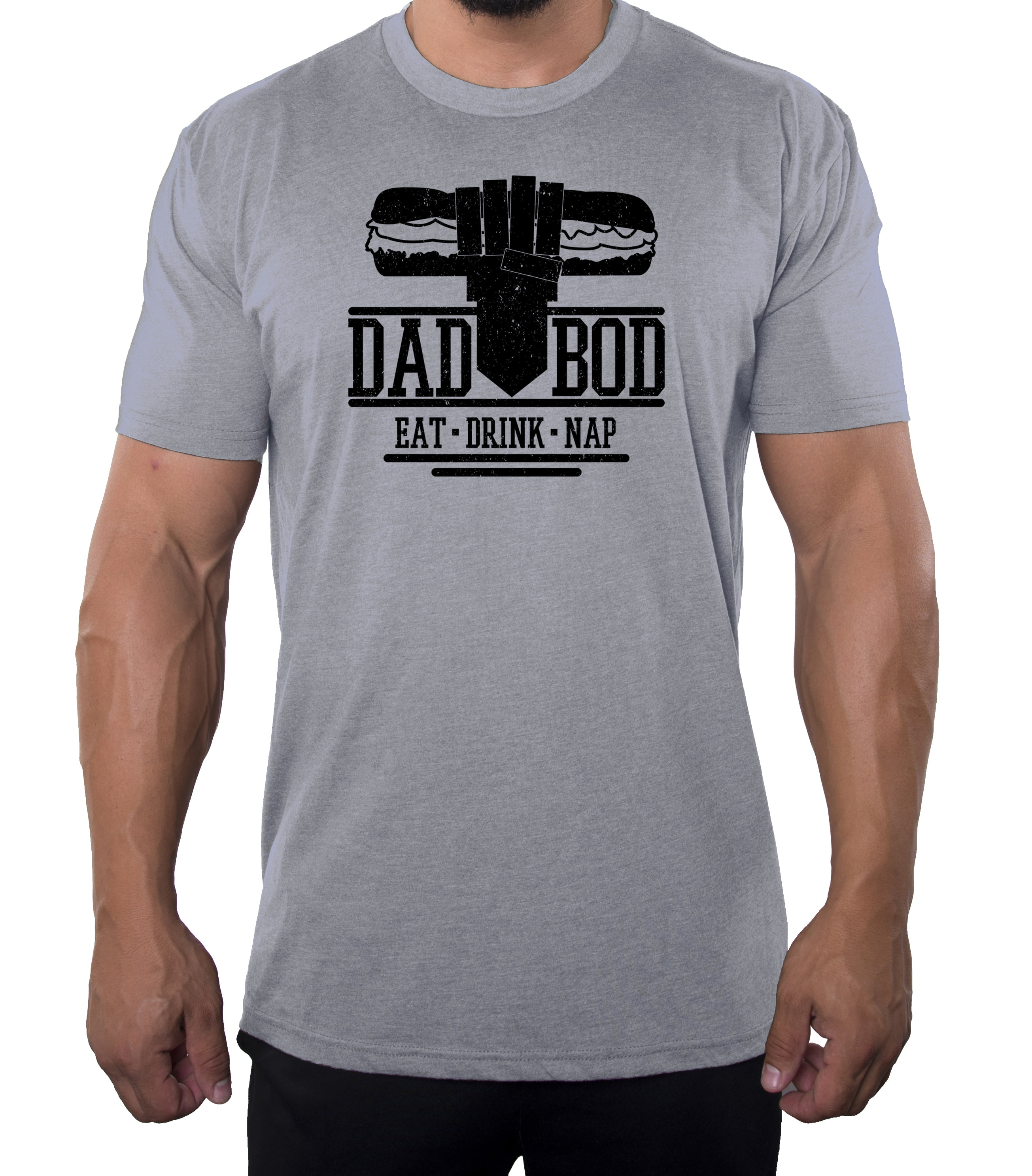 Dad Bod Shirt Eat Drink Nap, Funny Dad Shirts, Men's Graphic T-shirts -  Heather Grey MH200DAD S19 2XL