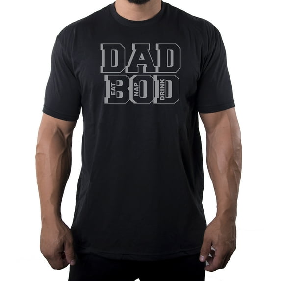 Dad Bod Shirts, Funny Dad T-shirts, Working on My dad Bod Graphic T-shirt - Black MH200DAD S28 L