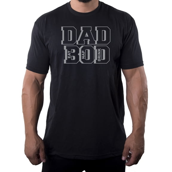 Dad Bod Shirts, Funny Dad T-shirts, Working on My dad Bod Graphic T-shirt - Black MH200DAD S28 XL