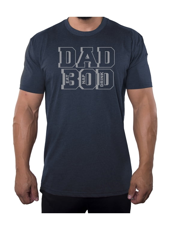 Dad Bod Shirts, Funny Dad T-shirts, Working on My dad Bod Graphic T-shirt - Heather Navy MH200DAD S28 M
