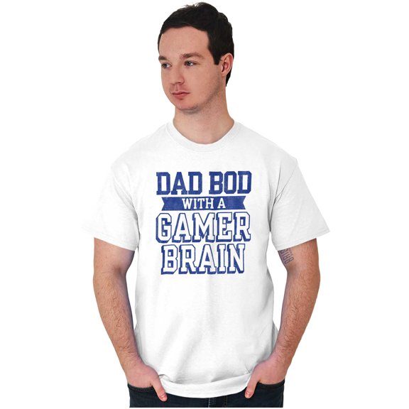Dad Bod Video Gamer Brain Geek Nerd Men's Graphic T Shirt Tees Brisco Brands S