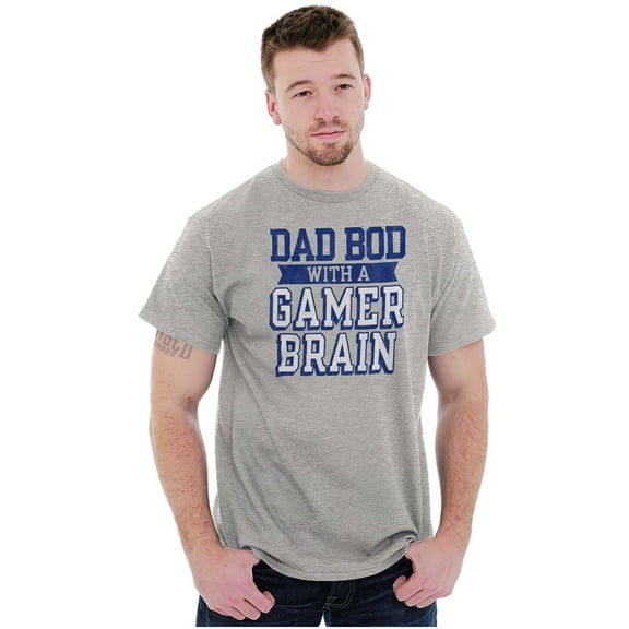 Dad Bod Video Gamer Brain Geek Nerd Men's Graphic T Shirt Tees Brisco Brands S