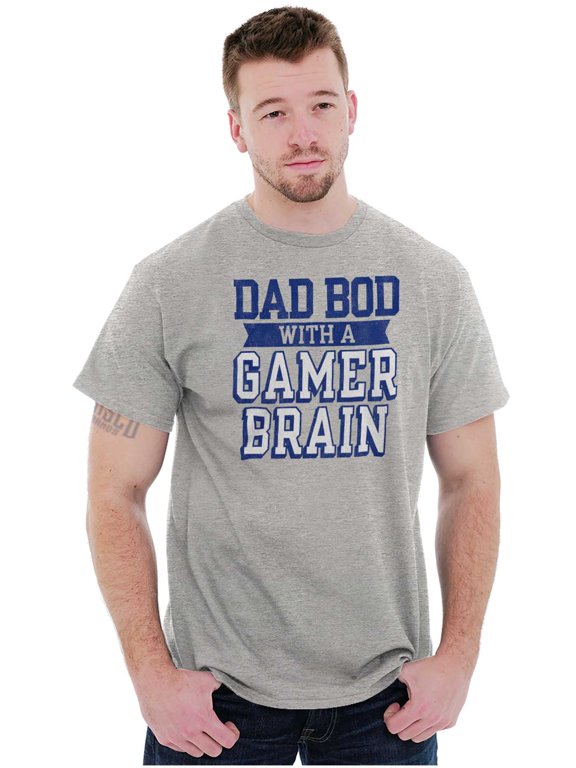 Dad Bod Video Gamer Brain Geek Nerd Men's Graphic T Shirt Tees Brisco Brands S