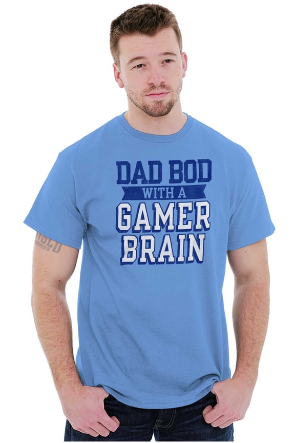 Dad Bod Video Gamer Brain Geek Nerd Men's Graphic T Shirt Tees Brisco Brands X