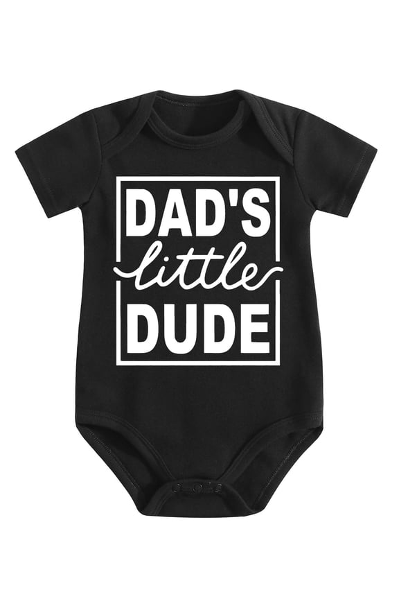 Dad Bodysuit Daddy Newborn Daddys Girls Boy Baby Clothes Unisex I Love Daddy Infant Black-style 0-3M