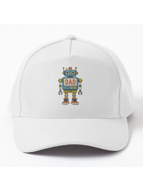 Dad Bot Baseball Cap, Robot Built for Greatness Father Character Design, Classic Hat