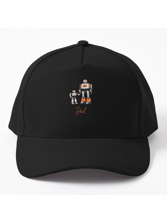 Dad Bot Baseball Hat, Robot Father Character Graphic Design, Classic Everyday Cap