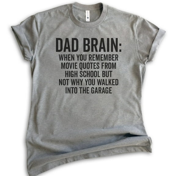 Dad Brain Shirt, Unisex Men's Shirt, Dad Shirt, Papa Shirt, Father Shirt, Father's Day Shirt, Dark Heather Gray, Medium