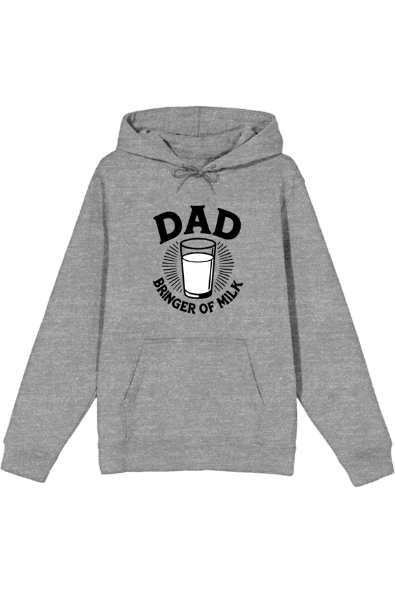 Dad Bringer Of Milk Adult Heather Gray Long Sleeve Hoodie-XXL