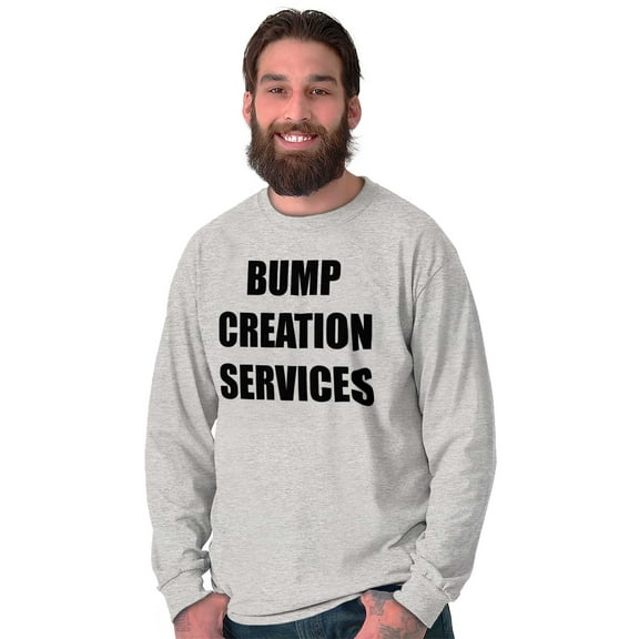 Dad Bump Creation Baby Announcement Men's Big & Tall Long Sleeve Graphic Tee Brisco Brands 3X