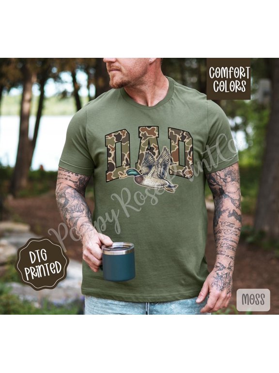 Dad Camo Duck Shirt Fatheramp39s Day Gift Daddy Tee Hunting Shirt Hunter Dad TShirt Camouf