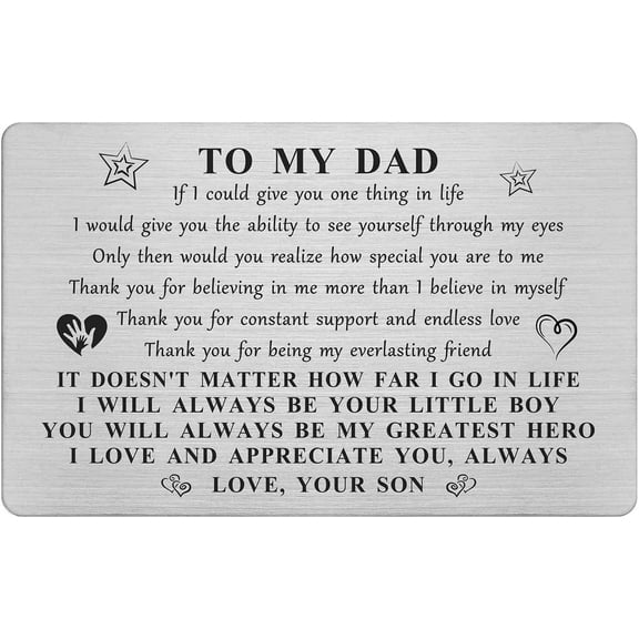 Dad Christmas Card Gifts from Daughter, Happy Birthday Daddy Wallet Card, Personalized Meaningful Thank You Dad Gift for Men, I Love My Father Wedding Anniversary Present
