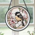 thumbnail image 1 of Dad Christmas Gift - Chickadee Xmas Stained Glass Hanging Ornament - Joyful Holiday Tree Decoration, Great Gift for Mom, Dad, Kids, Friends, 1 of 3