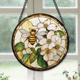 thumbnail image 1 of Dad Christmas Gift - Plant Bee Yellow Flower Xmas Stained Glass Hanging Ornament - Joyful Holiday Tree Decoration, Great Gift for Mom, Dad, Kids, Friends, 1 of 3