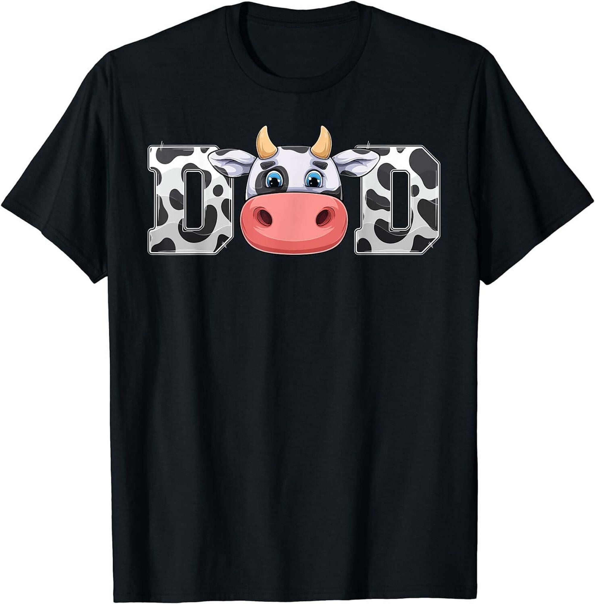 Dad Cow Print Cowboy Animal Pattern Farmer Cow Father Dad T-Shirt ...