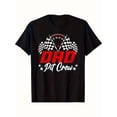 thumbnail image 1 of Dad Crew T-Shirt - 100% Cotton Racing Enthusiast Tee with Checkered Flag Design, 180G Machine Washable Fabric, Regular Fit Short Sleeve for Men & Women, All-Season Casual Wear, 1 of 6